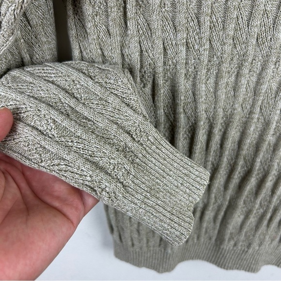 Peruvian Connection 100% Pima Cotton Long sleeve v-neck cable knit sweater M - Picture 6 of 12